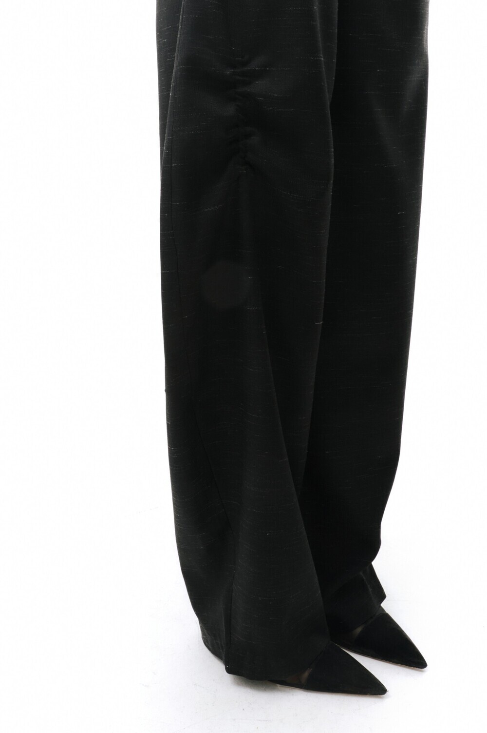 Black trousers with pintucks
